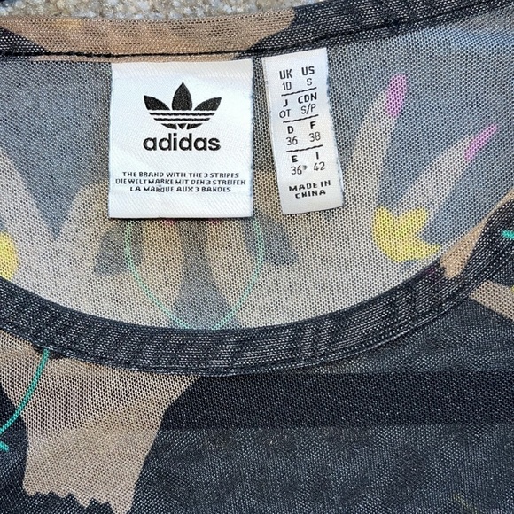 Adidas Originals Women's All Over Print AOP Floral Sheer Top Size Small - Picture 11 of 14